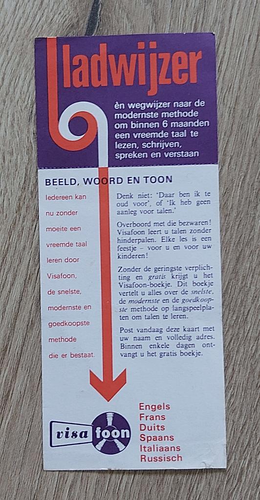 Vintage Bladwijzer visa foon Beeld, Woord en Toon, Ophalen of Verzenden, Zo goed als nieuw, Overige onderwerpen