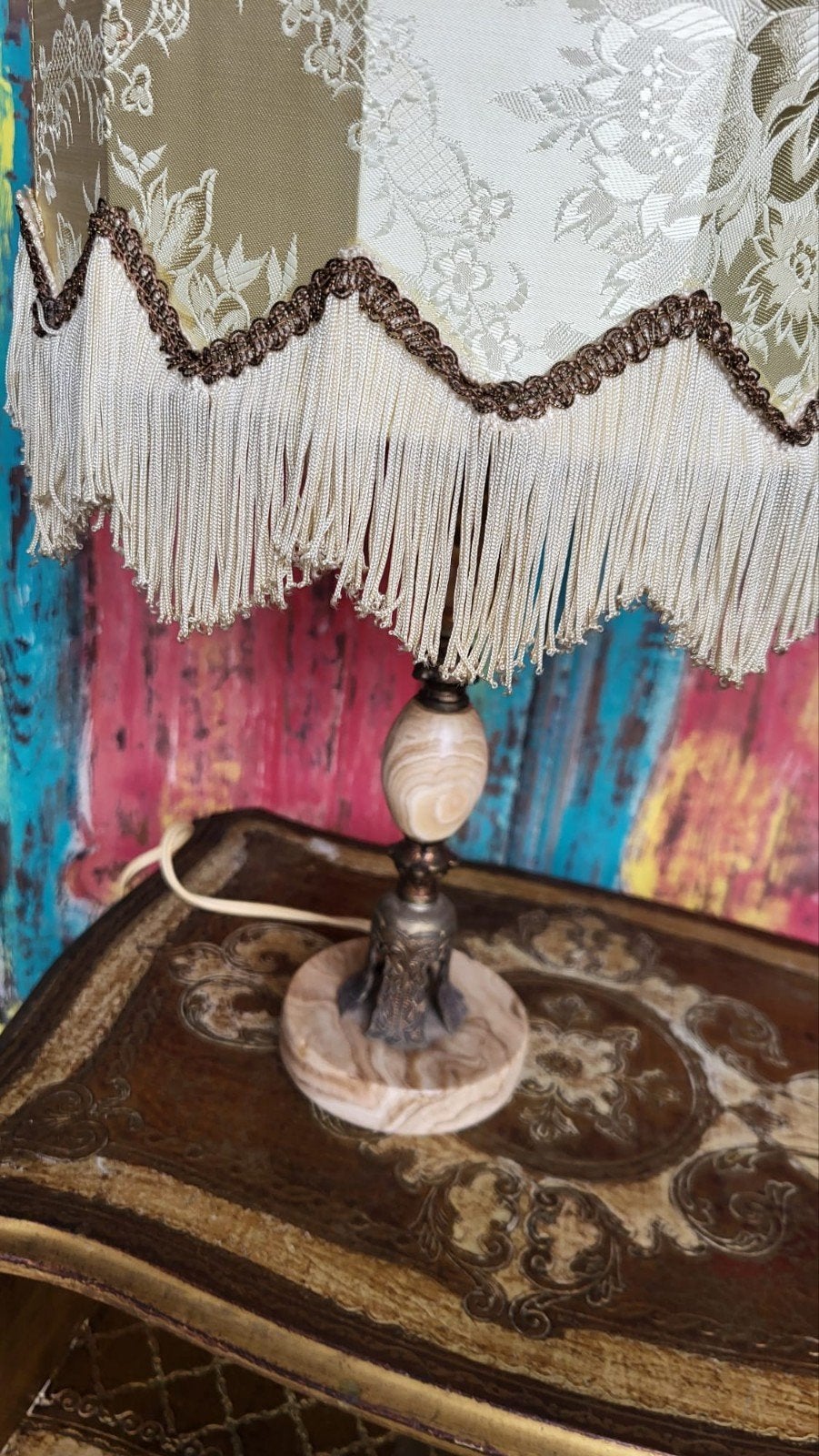 Vintage/Onyx/Lamp, Ophalen of Verzenden