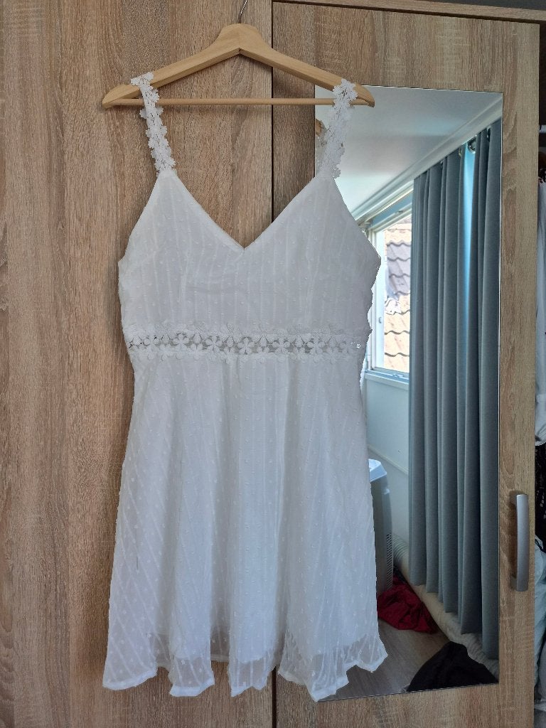 Shein wit zomerjurkje met kanten details, Wit, Maat 46/48 (XL) of groter, Nieuw, Ophalen of Verzenden