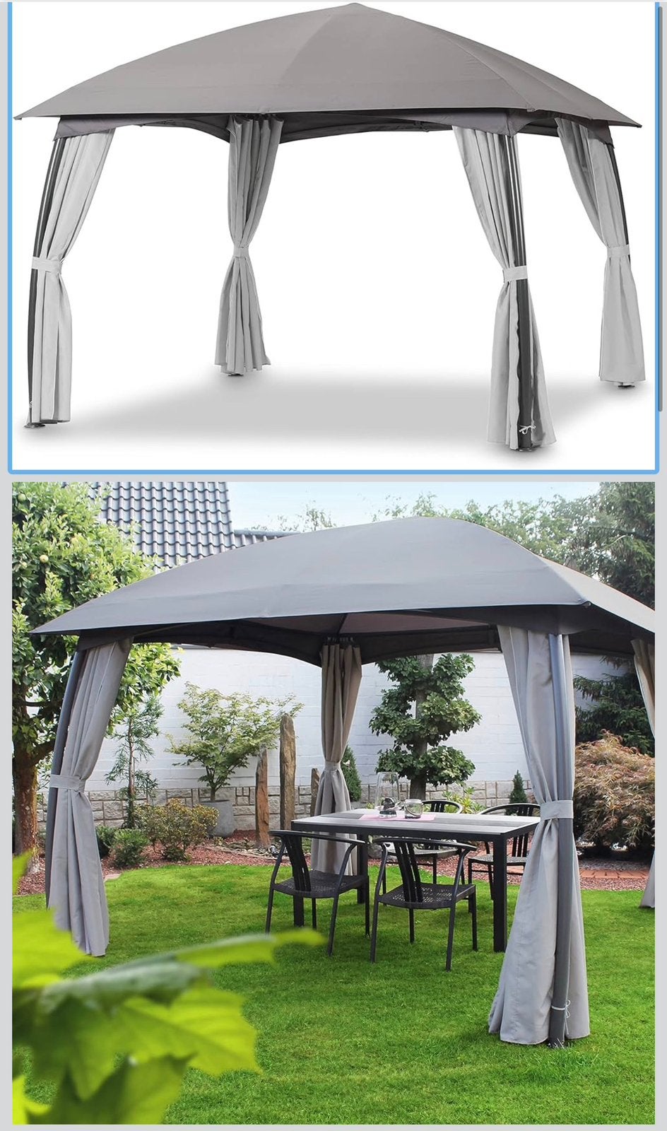 Leco Milena Paviljoen Antraciet/Lichtgrijs - Nieuw, Minder dan 4 meter, Nieuw, Paviljoen, 2 meter of meer