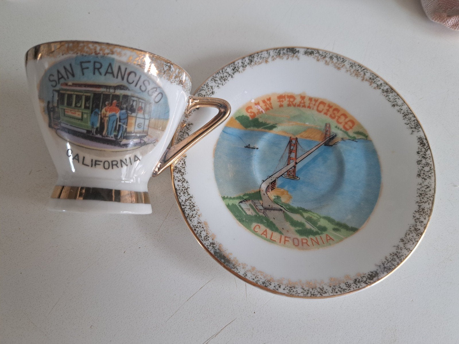 Vintage San Francisco theekopje en schotel, EFGCO Japan, Ophalen of Verzenden