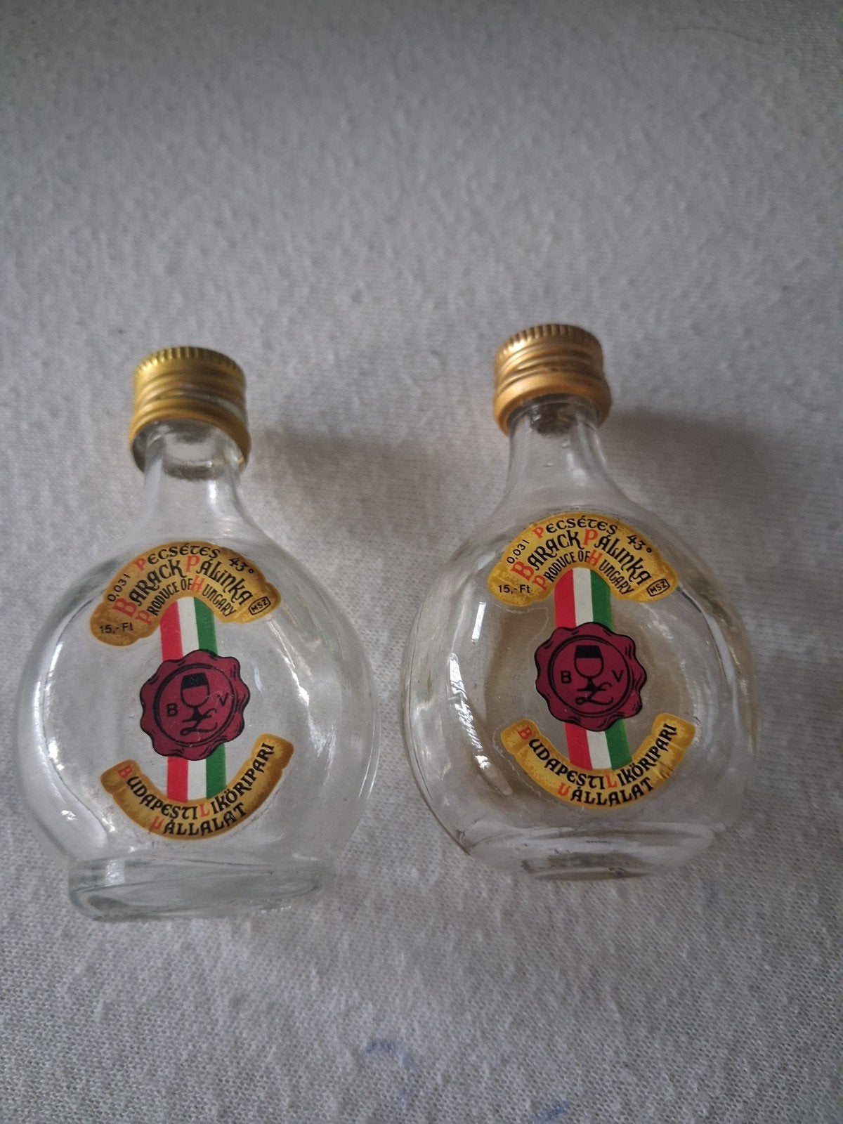 Vintage Hongaarse miniatuur likeurflesjes - Barac Palinka, Ophalen of Verzenden, Gebruikt