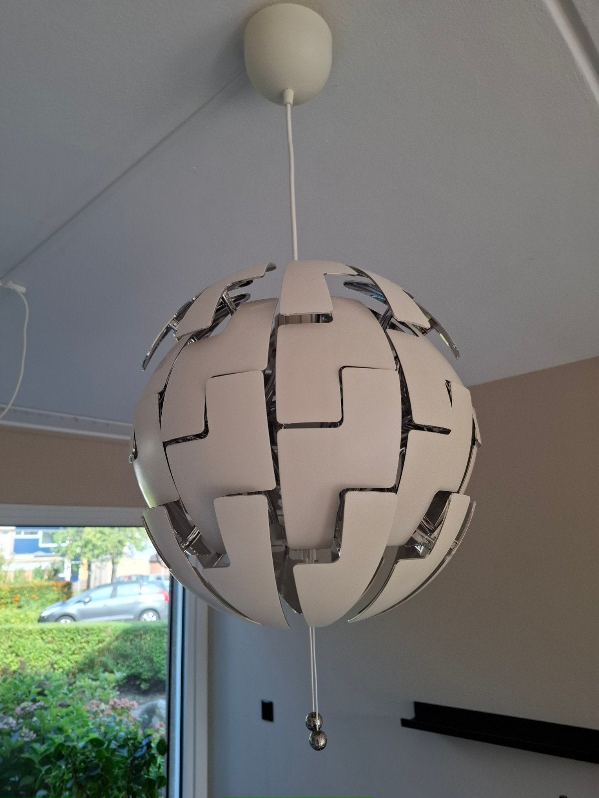 Ikea hanglamp PS, kleur wit zilver, Ophalen, Zo goed als nieuw