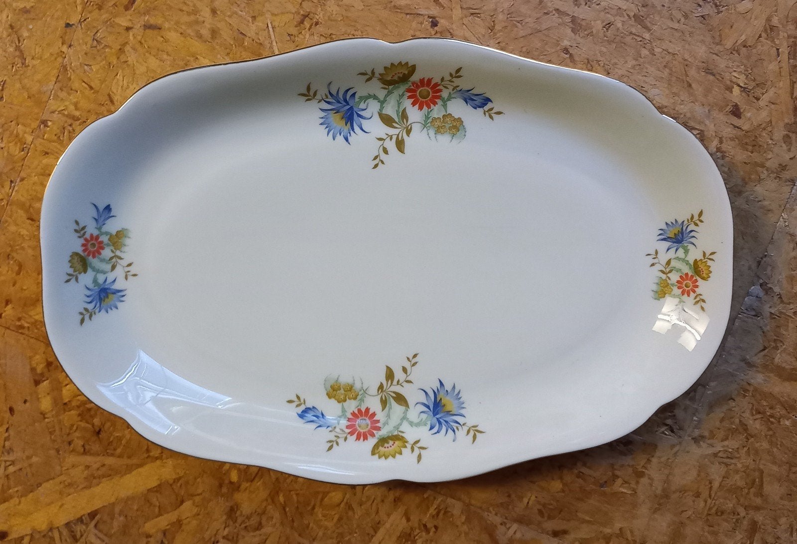 Ovale serveerschaal met bloemmotief - Hutschenreuther, Ophalen of Verzenden