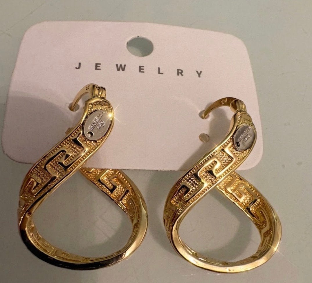 Oorbellen RVS (Grieks motief)– Nieuw in Verpakking!, Overige materialen, Hangers, Nieuw, Ophalen of Verzenden