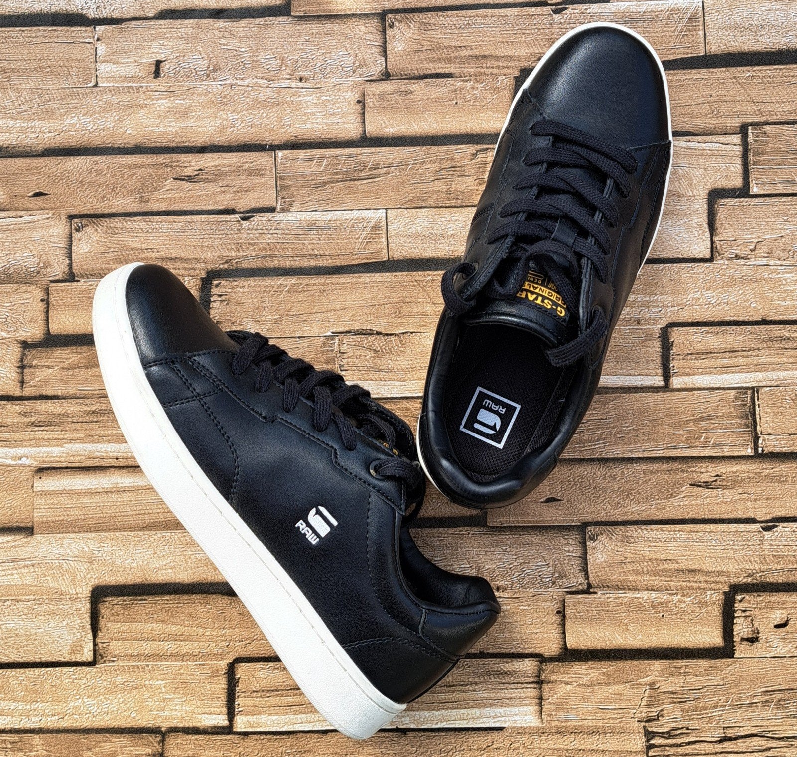 G-STAR RAW zwarte leren sneakers - Maat 38, Verzenden, Zwart, X, Sneakers of Gympen