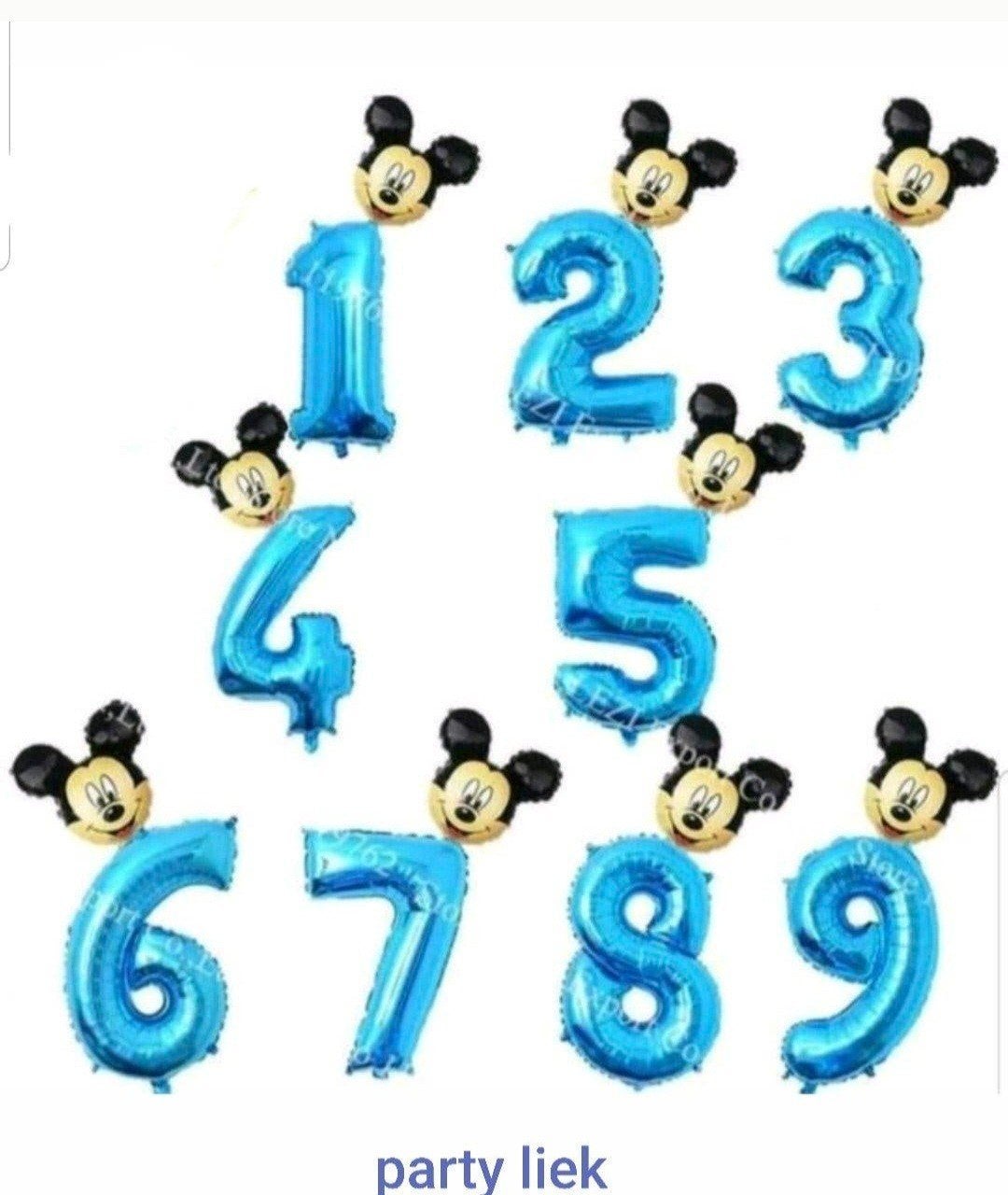 Diverse cijfer ballonnen Mickey mouse nr C...., Ophalen of Verzenden, Nieuw, Versiering, Verjaardag