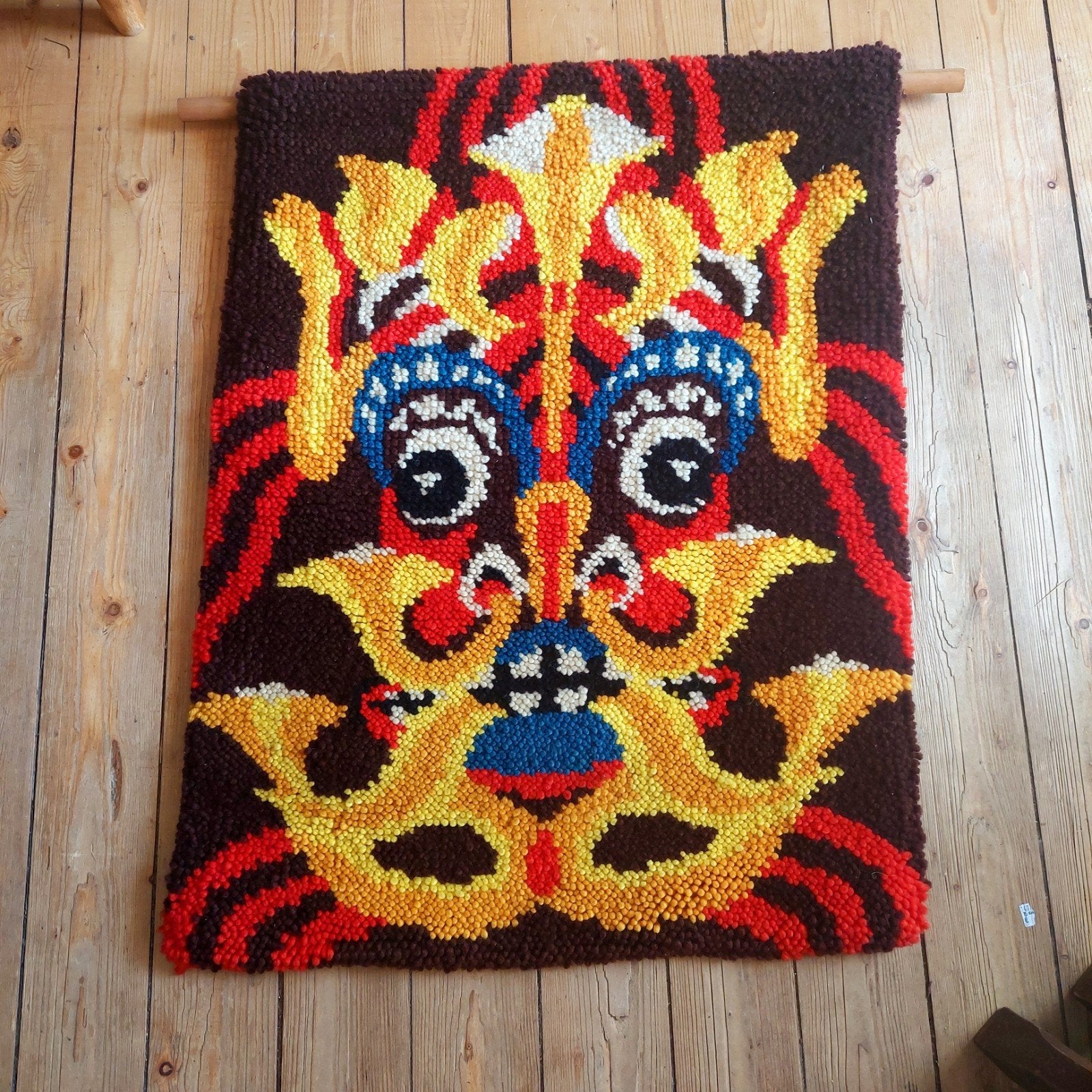 Lucky Vintage seventies handmade groot wandkleed, Ophalen of Verzenden