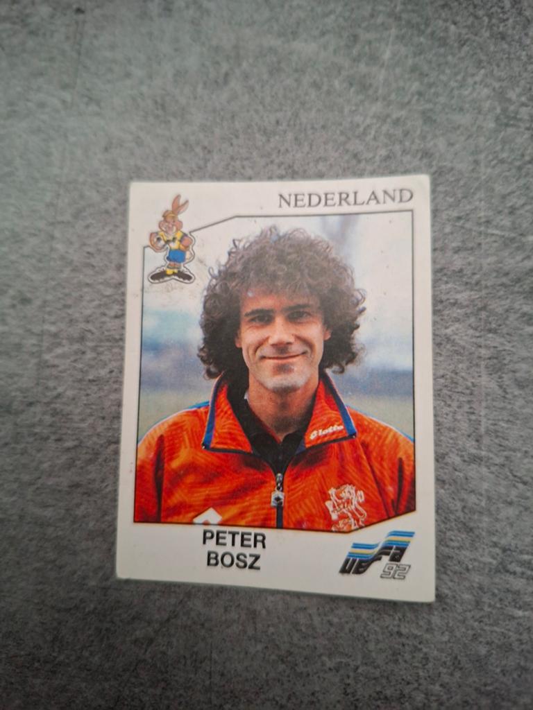 Panini sticker Euro 92 Zweden. Speler Peter Bosz Nederland., Verzenden, Zo goed als nieuw, Sticker