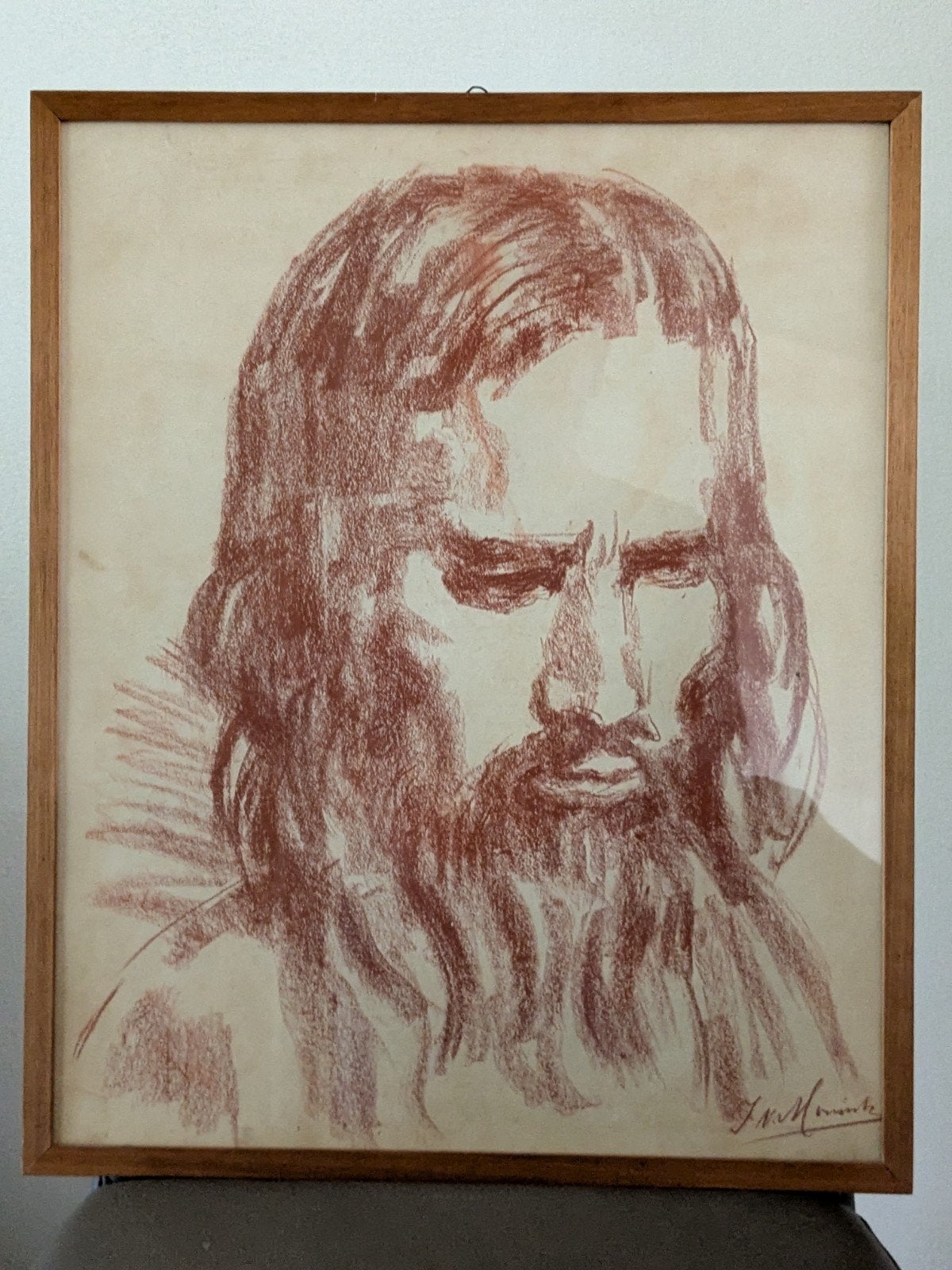 Tekening, door Jacques van Mourik., Ophalen, Tekening, Potloodtekening, Met ophangsysteem
