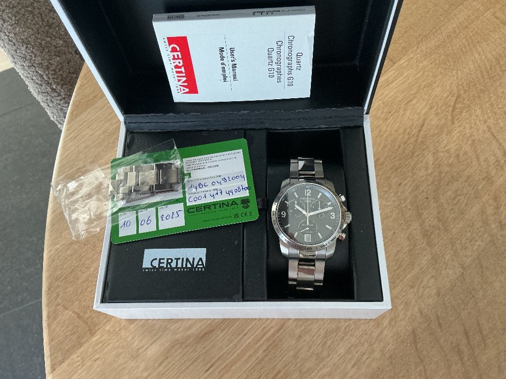 Certina DS Podium titanium chrono full set, Sieraden, Tassen en Uiterlijk, Horloges | Heren, Overige merken, Staal, Staal, Polshorloge