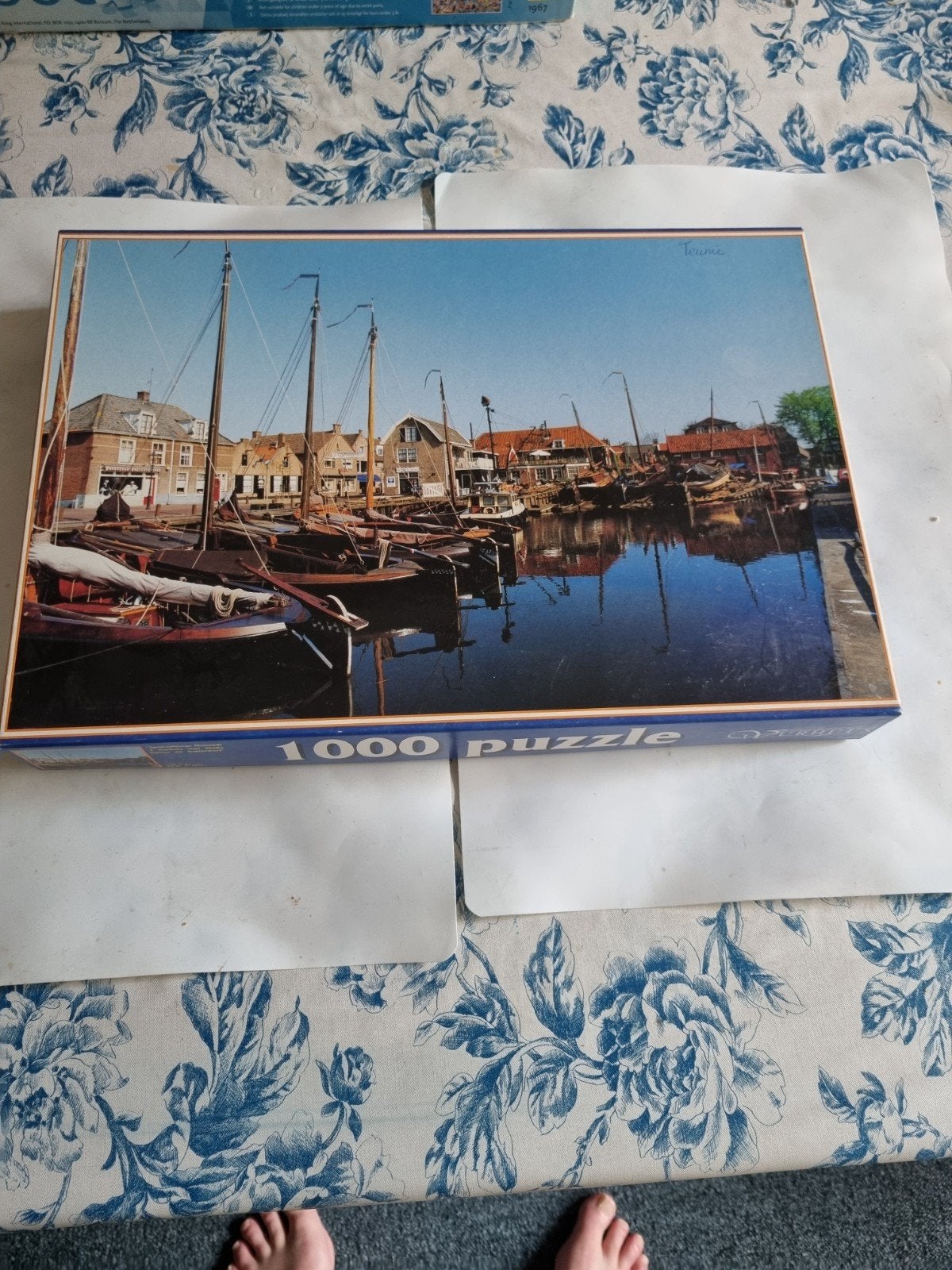 Legpuzzel 1000 stukjes - Haven met boten, Ophalen of Verzenden, 500 t/m 1500 stukjes, Gebruikt, Legpuzzel