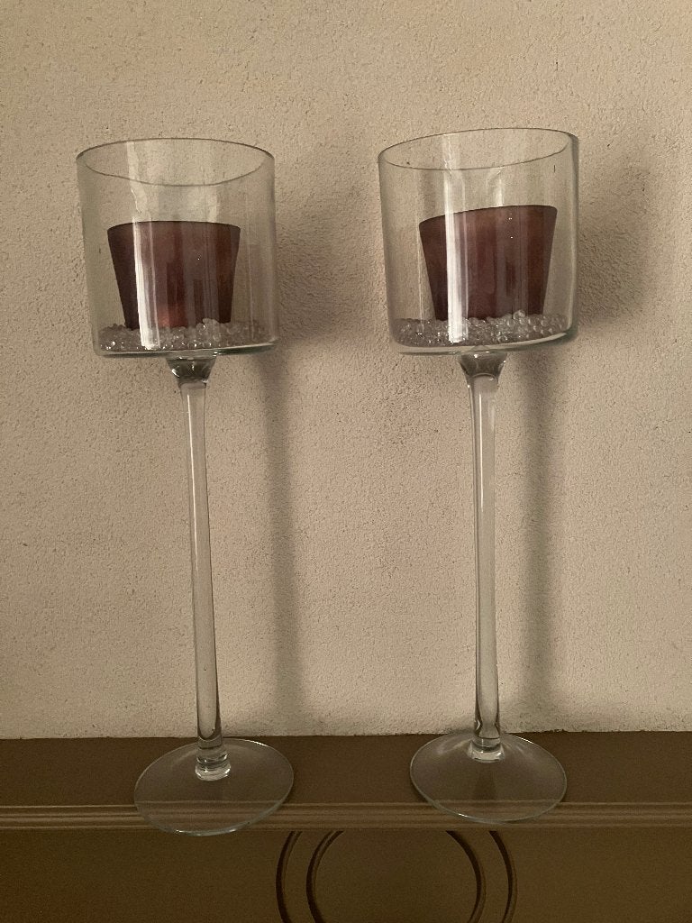 Hoge kaarsenhouders, Ophalen, 55 cm, Overige typen, Glas