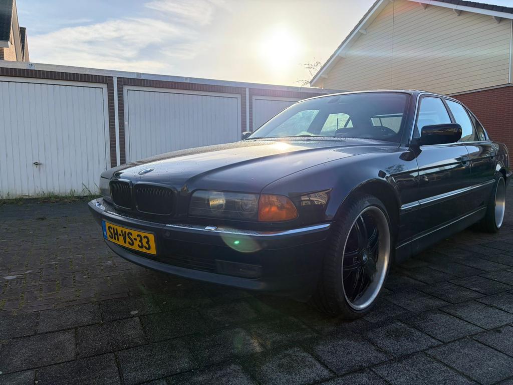 BMW 7-Serie 728i E38 AUT 97 OrientBlau Leer Tel Nav Brey APK, Automaat, Achterwielaandrijving, Zwart, Blauw