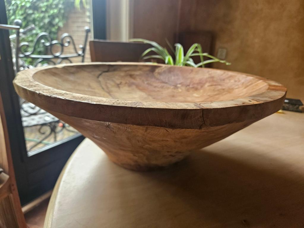 Teak houten schaal, Ophalen of Verzenden, Rond, Hout