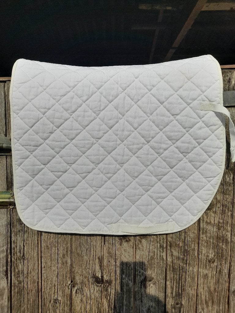 Wit dressuurdekje maat cob, Dieren en Toebehoren, Paarden en Pony's | Dekens en Dekjes, Ophalen, Cob (M), Overige materialen, Gebruikt