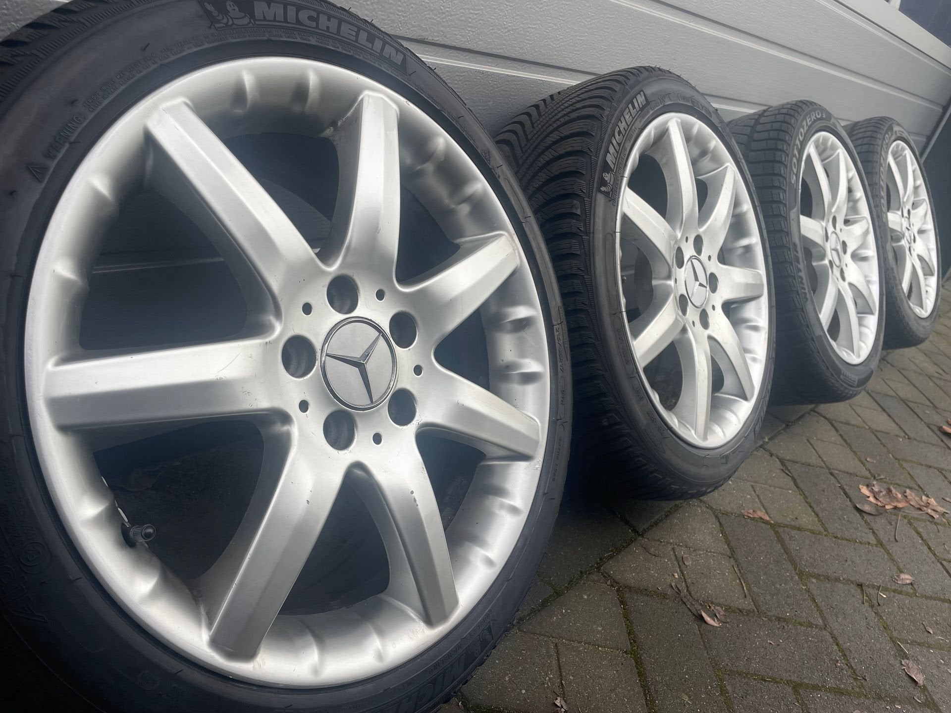 Origi. 17” Mercedes SLK CLK C klasse W203 W211 velgen banden, Auto-onderdelen, Gebruikt, -, -, Banden en Velgen