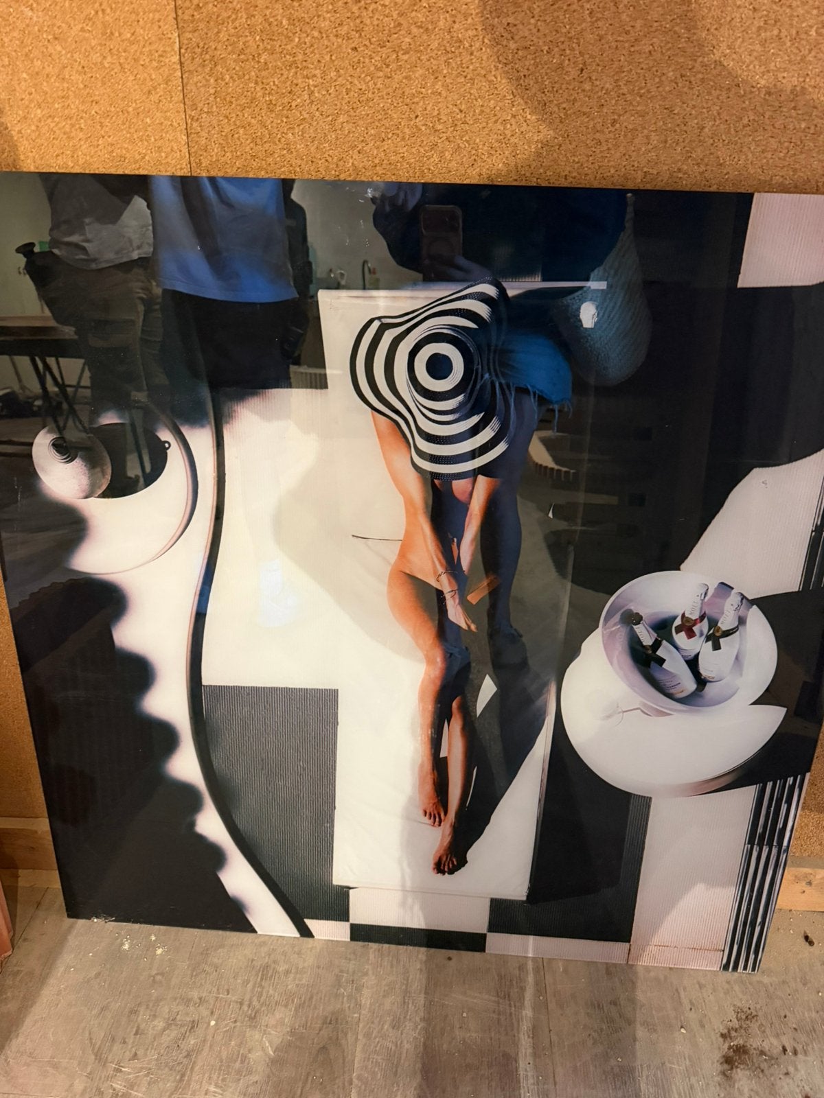Hot curves & bold bubbles, Ophalen, Glas, Achter glas, Print