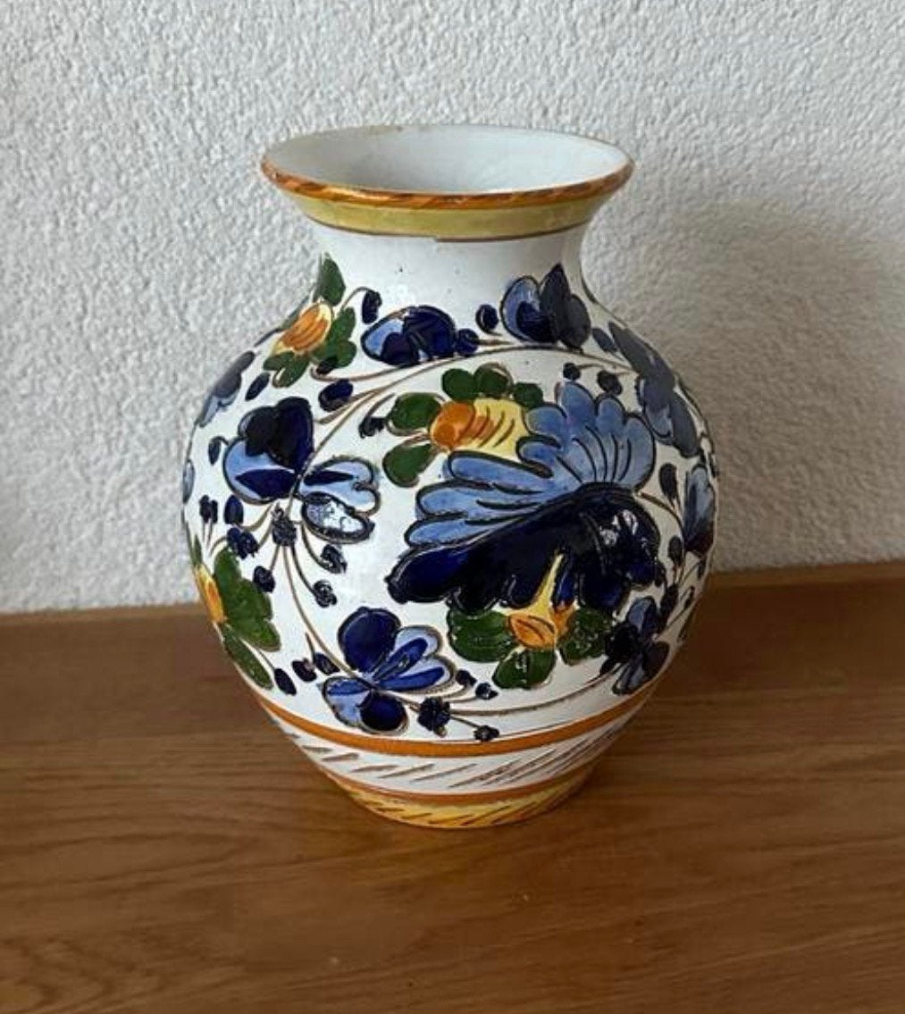 Antieke Hand geschilderde Vaas, Ophalen of Verzenden