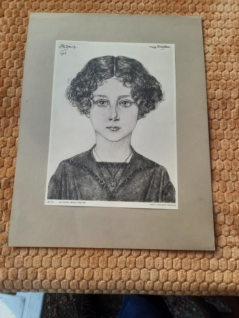 Jan Toorop - Afbeelding van Miesje Schellens (1925), Antiek en Kunst, Ophalen of Verzenden