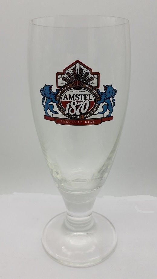 Amstel 1870 Bierglas op voet, Ophalen of Verzenden, Gebruikt, Glas of Glazen, Amstel