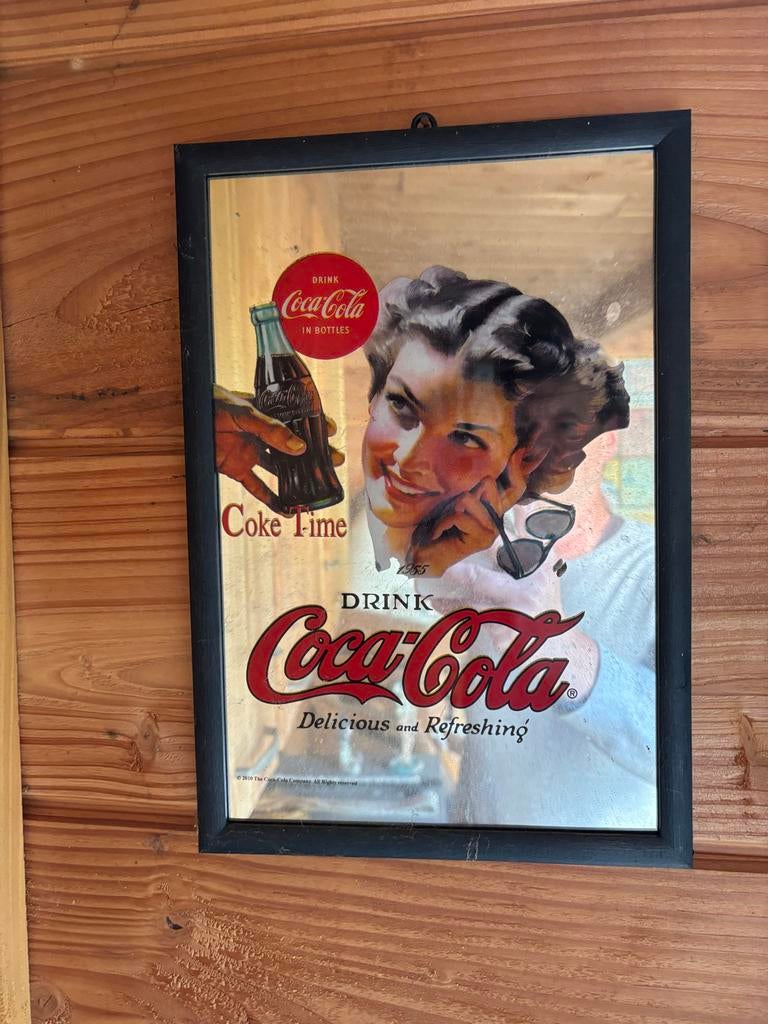 Vintage Coca-Cola Spiegel - Coke Time 1955, Verzamelen, Ophalen of Verzenden, Zo goed als nieuw