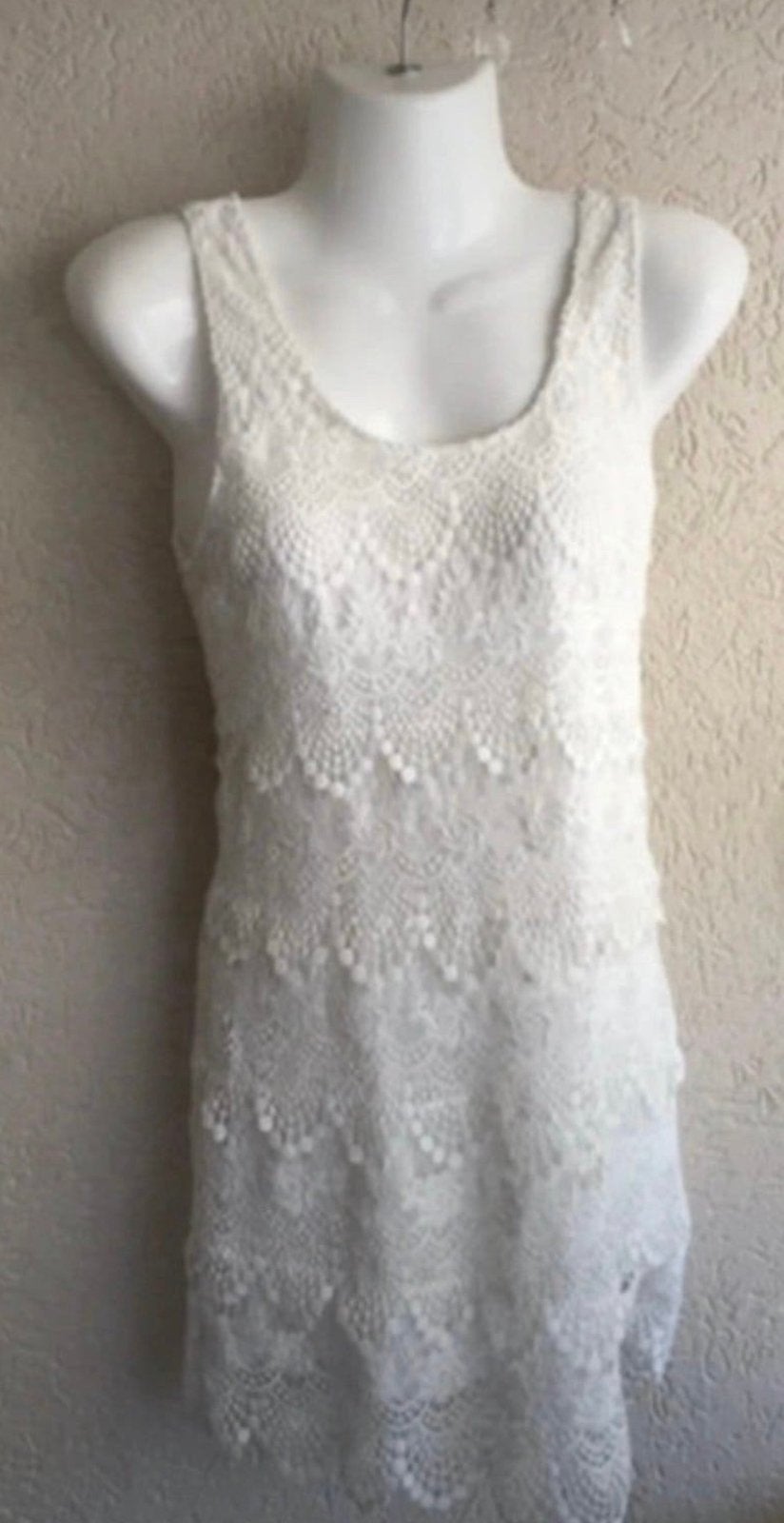 Ecru kanten jurkje divided, xs/34, Kleding | Dames, Beige, Ophalen of Verzenden, Zo goed als nieuw, Korte mouw