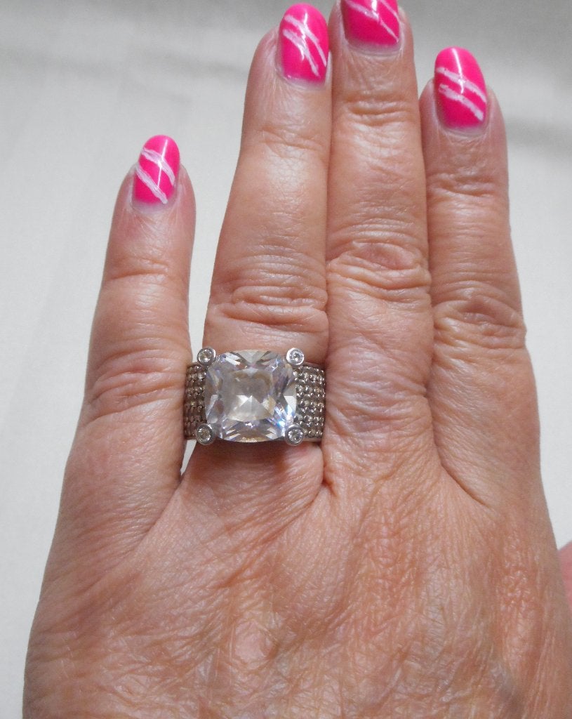 Zilveren Ti Sento ring met stenen nr.1032
