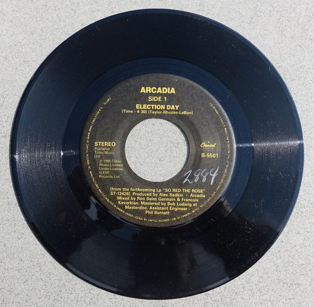 Arcadia - Election Day (Vinyl Single, 1985)  (2), 7 inch, Ophalen of Verzenden, Zo goed als nieuw, Pop