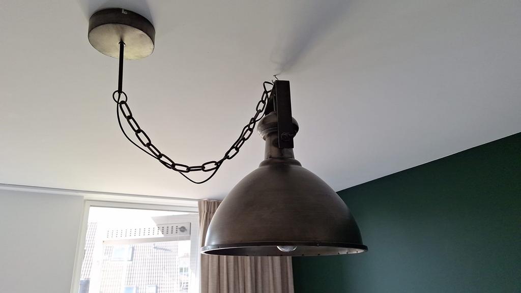 Industriële hanglamp brons/grijs, Ophalen, Zo goed als nieuw, Metaal, 50 tot 75 cm