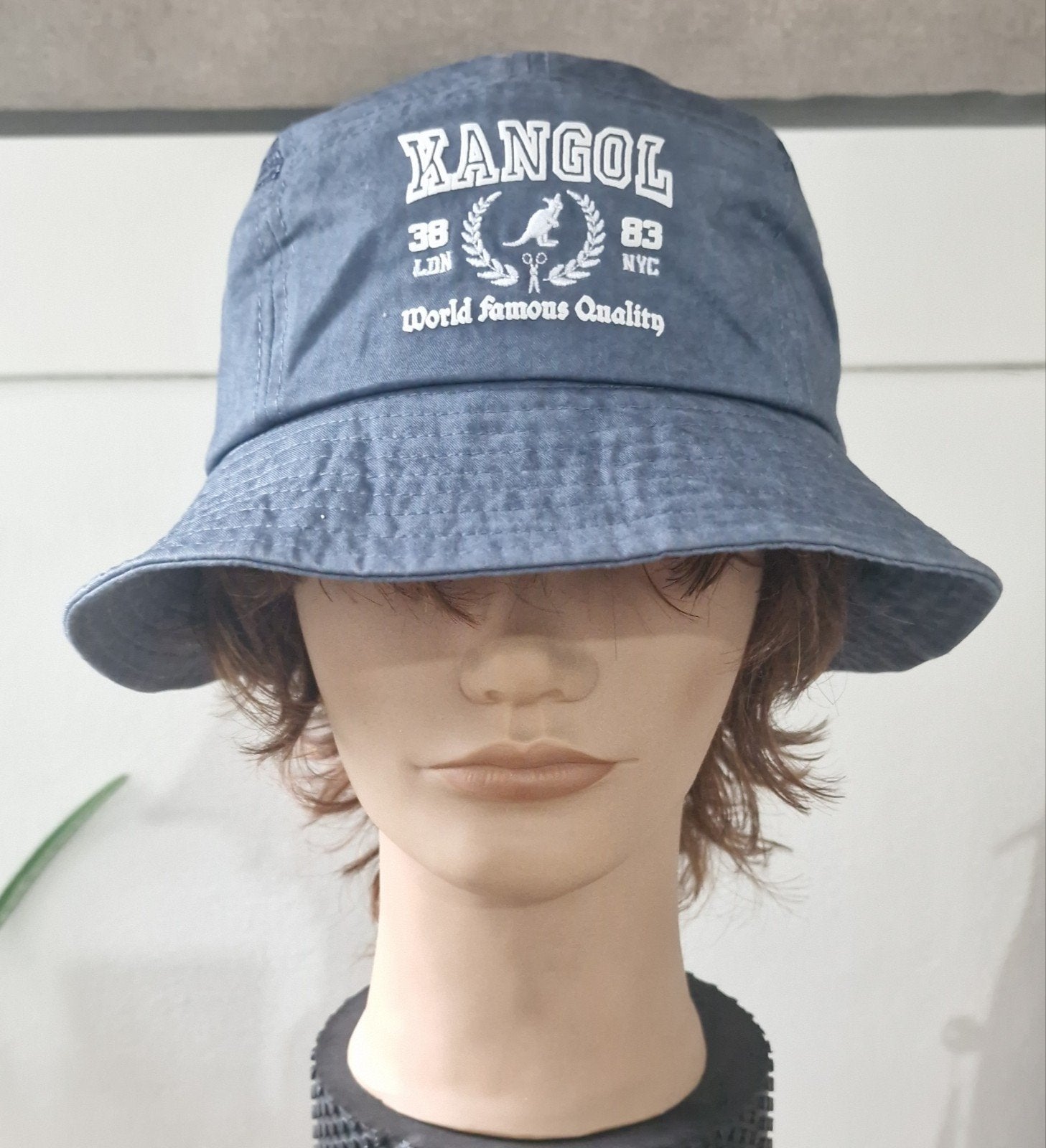 Kangol Bucket Hat - Blauw met mesh details, Ophalen, Hoed, Nieuw, 58 of 59 cm (L, 7¼ of ⅜ inch)