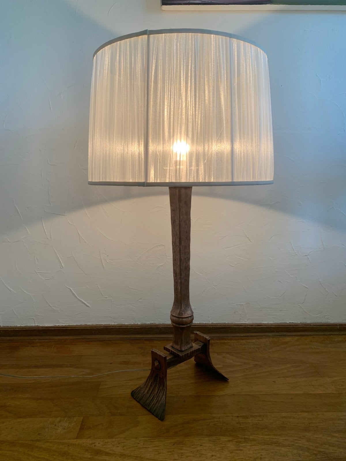 Brutalist copper floor lamp silence of the lamps, Gebruikt, Metaal, Minder dan 100 cm, E27 (groot)