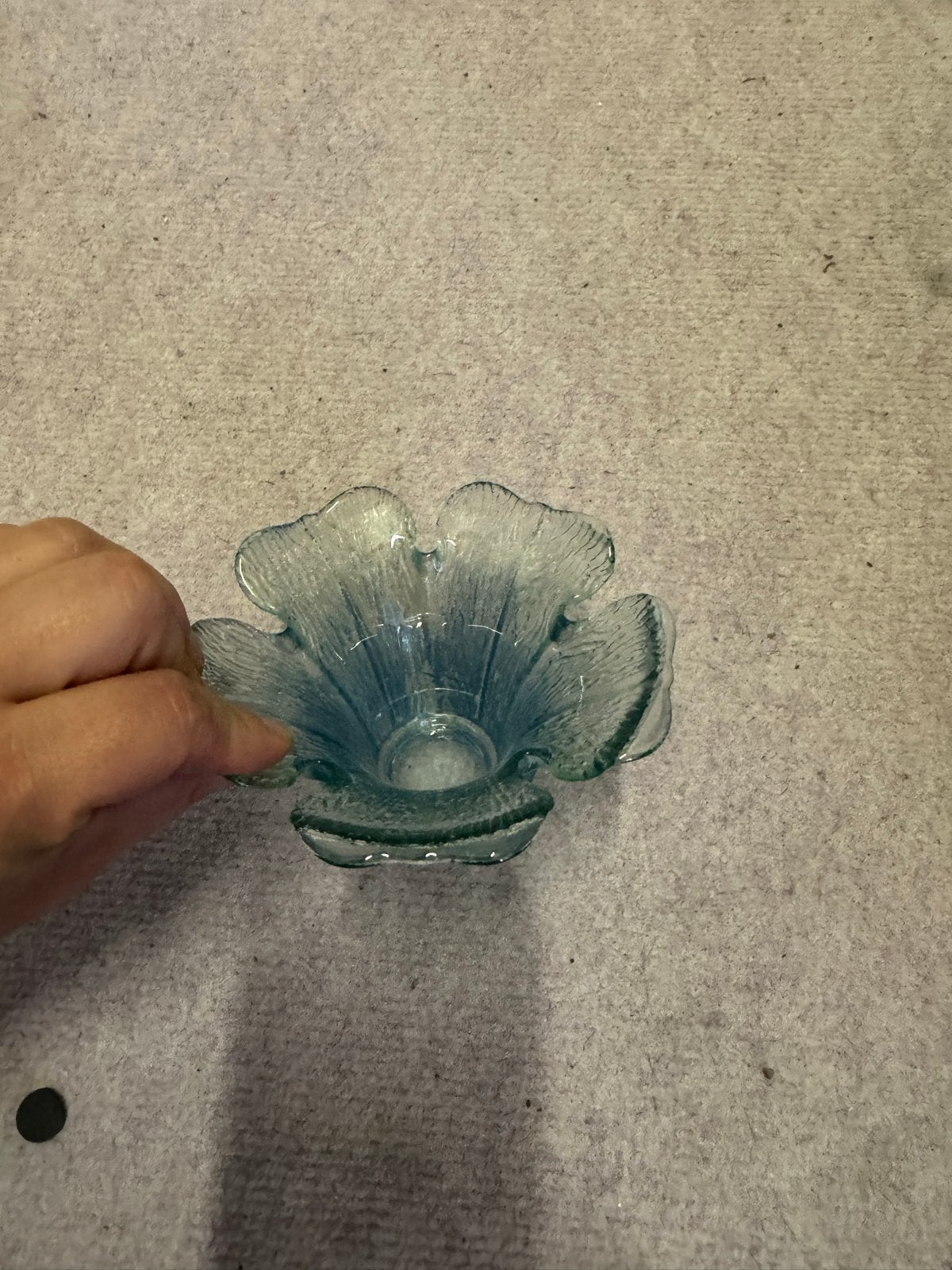 Waxinelicht houder in bloemvorm, lichtblauw. Of schaaltje., Huis en Inrichting, Woonaccessoires | Kandelaars en Kaarsen, Ophalen