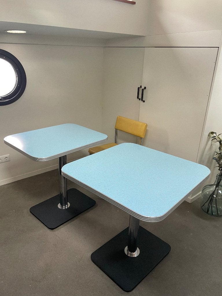 2 formica tafels vintage collectors item, Ophalen, Gebruikt, 50 tot 100 cm, Vintage