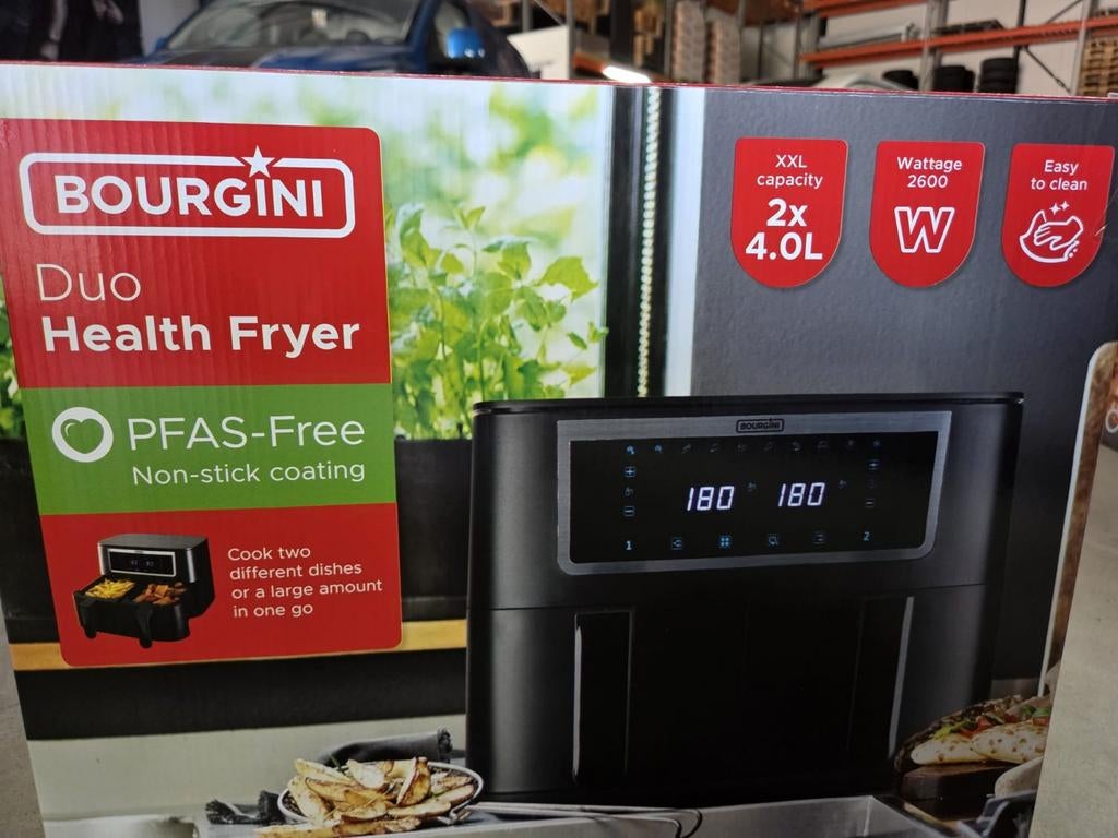 Bourgine Duo Health Fryer 2x4L - PFAS-vrij & 2600W, Ophalen of Verzenden