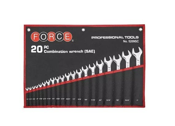 ring/steeksleutel set 20-delig inch. Force [5209sc], Doe-het-zelf en Verbouw, Gereedschap | Handgereedschap, Ophalen of Verzenden
