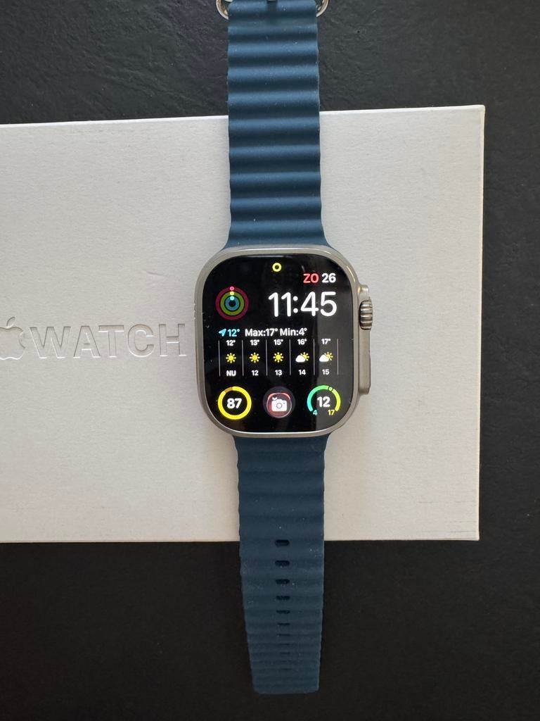 Apple Watch Ultra 3 GPS + Cellular 49mm Ocean band, Ophalen, IOS, Zo goed als nieuw, Waterdicht