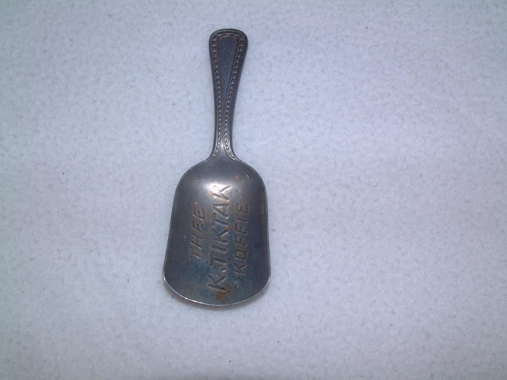 antiek theeschepje nr 11 Thee Tiktak koffie Germ. Aluminium, Verzamelen, Ophalen of Verzenden, Gebruikt