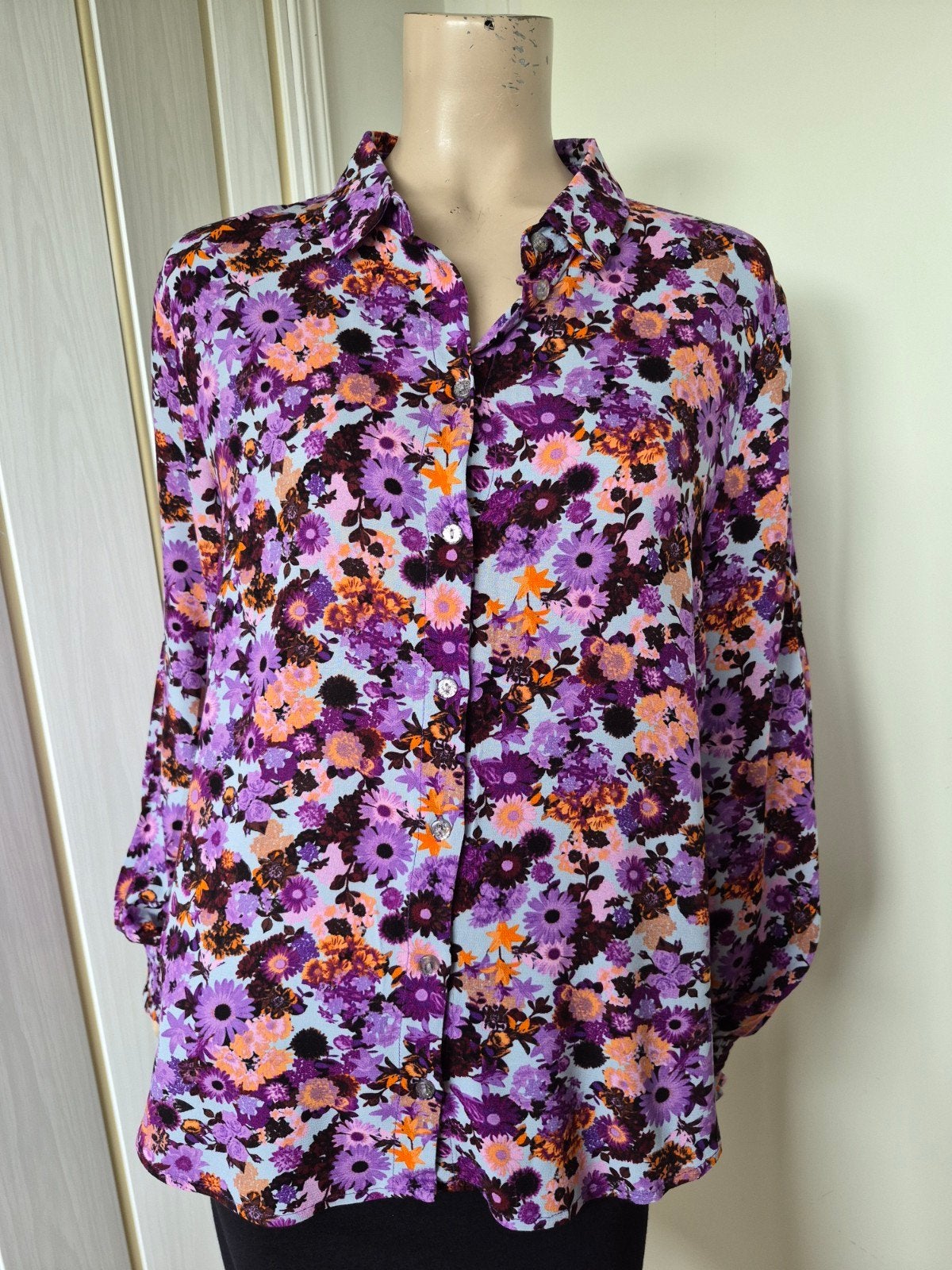 Numph blouse bloemen maat 42/XL, Kleding | Dames, Blouses en Tunieken, Meerkleurig, Maat 42/44 (L), Ophalen of Verzenden, Zo goed als nieuw