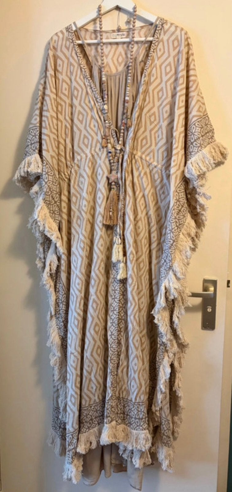 Prachtige Ibiza mode boho  kimono katoen xl/xxl beige ecru, Verzenden, Beige, Maat 46/48 (XL) of groter, Nieuw