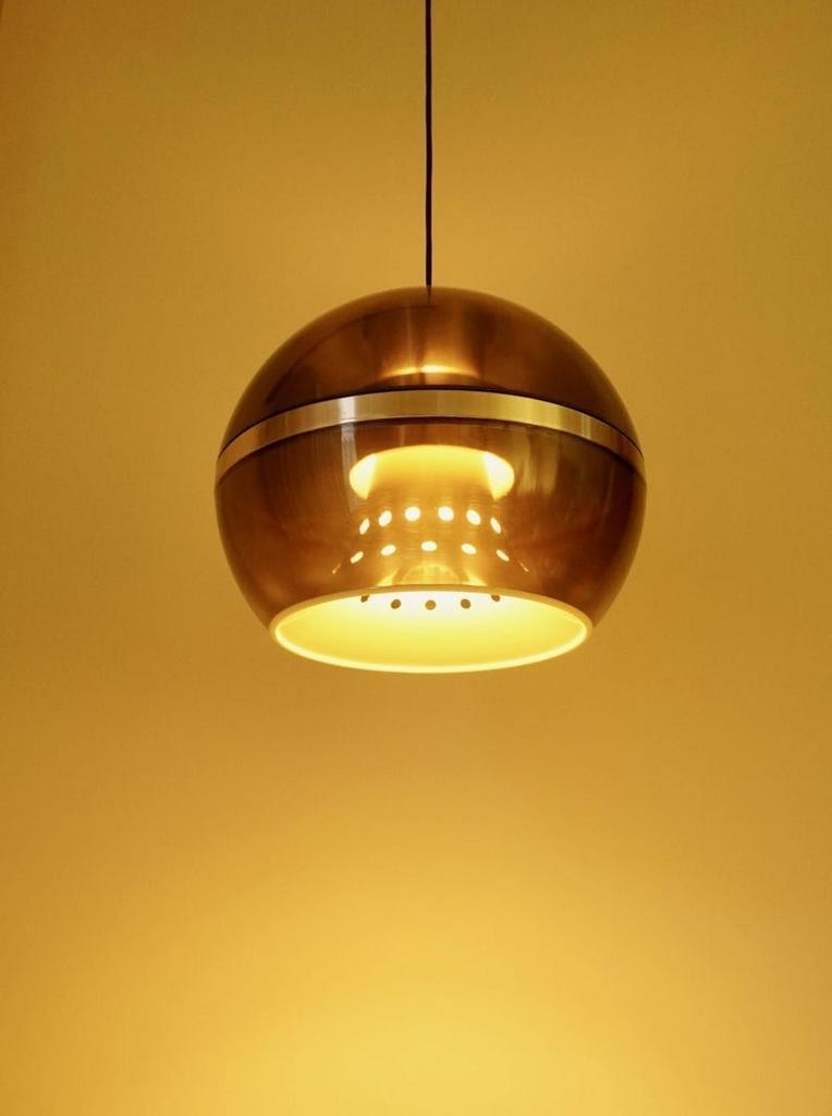 Dijkstra Globe Hanglamp Jaren 70 Space Age Design, Huis en Inrichting, Lampen | Hanglampen, Ophalen, Kunststof, Gebruikt, X