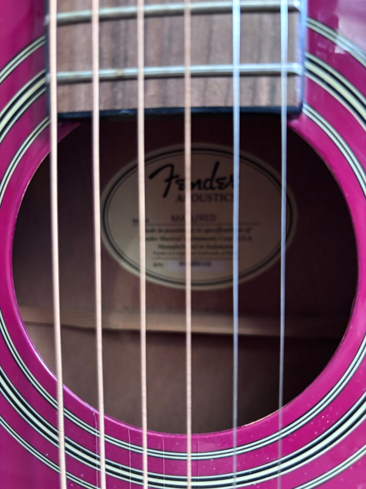 Fender 3/4 model akoestische gitaar - Roze, Ophalen, Gebruikt, Western- of Steelstringgitaar