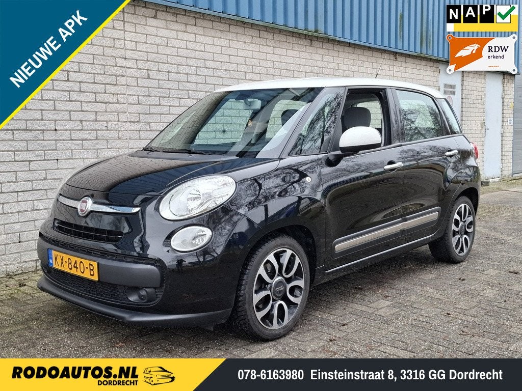 Fiat500 L 0.9 TwinAir Pop Airco/Cruise/Boekjes ✅, 21 km/l, Gebruikt, Euro 6, Zwart