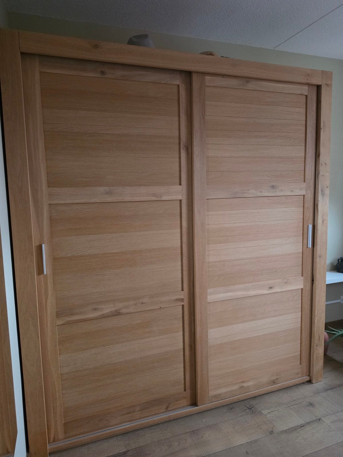 Goossens eiken kledingkast Duo, Ophalen, Met deur(en), 200 cm of meer, Zo goed als nieuw