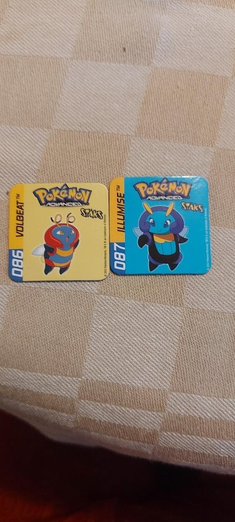 magneten speelgoed pokemon Volbeat illumise staks panini, Ophalen of Verzenden, Nieuw