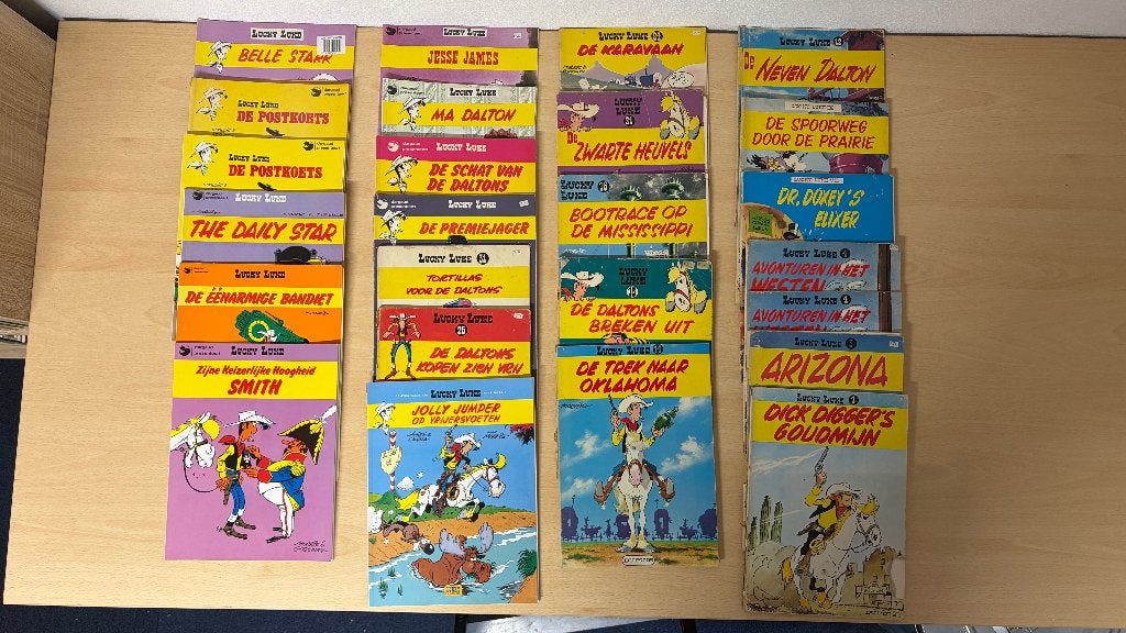 partij Lucky Luke stripboeken, Morris & Goscinny, Meerdere stripboeken, Ophalen, Gelezen