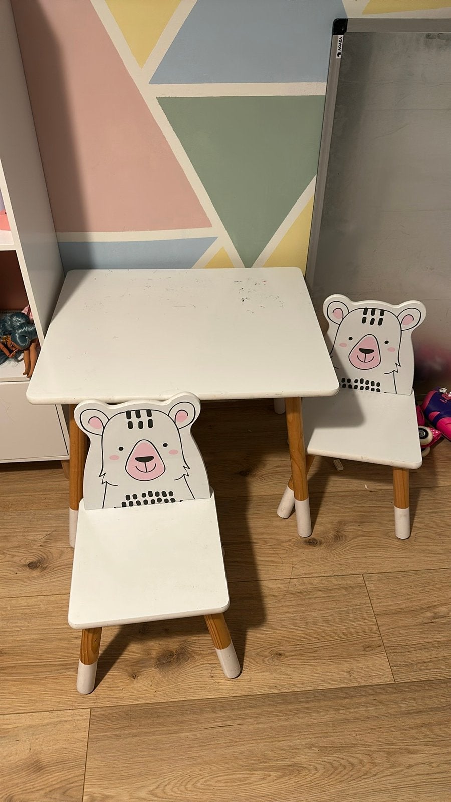 Kinder tafel en stoeltjes set met beren design, Ophalen, Gebruikt, Tafel(s) en Stoel(en)