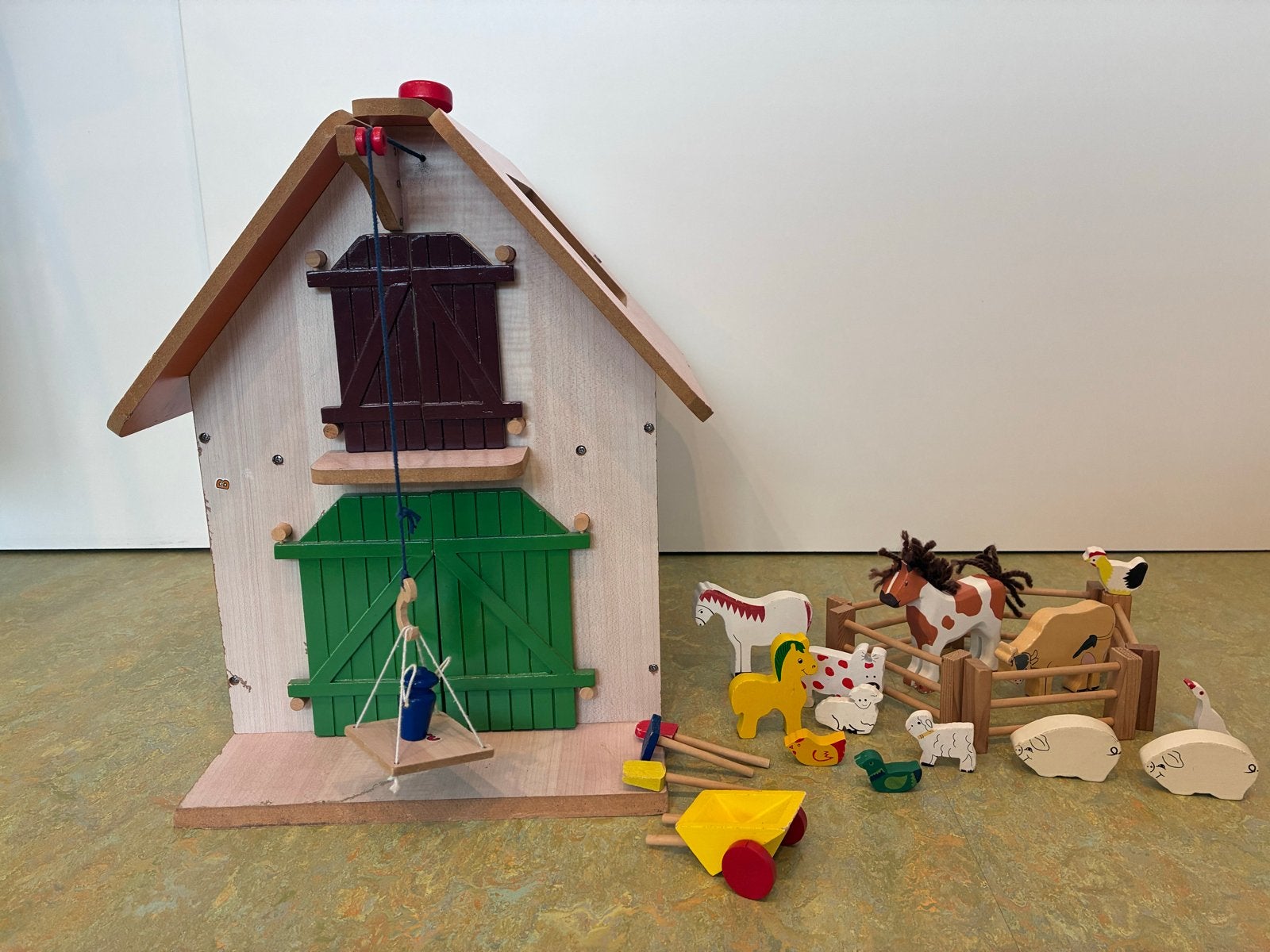 Houten Boerderij met Dieren en Accessoires, Ophalen, Gebruikt, Overige typen