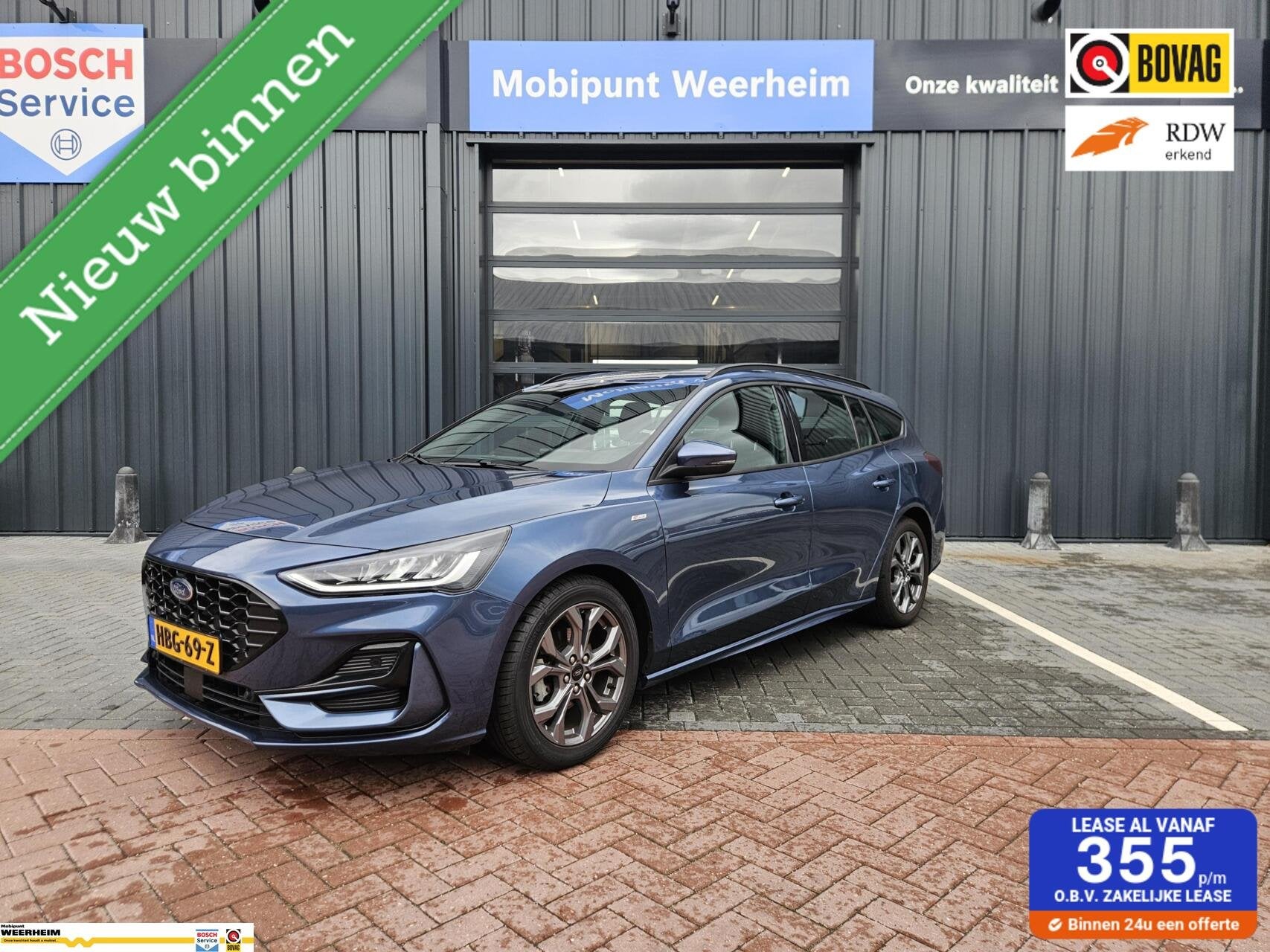 Ford Focus Wagon 1.0 EcoBoost Hybrid ST Line X NIEUWSTAAT!, Auto's, 12 maanden, Gebruikt, Euro 6, Blauw
