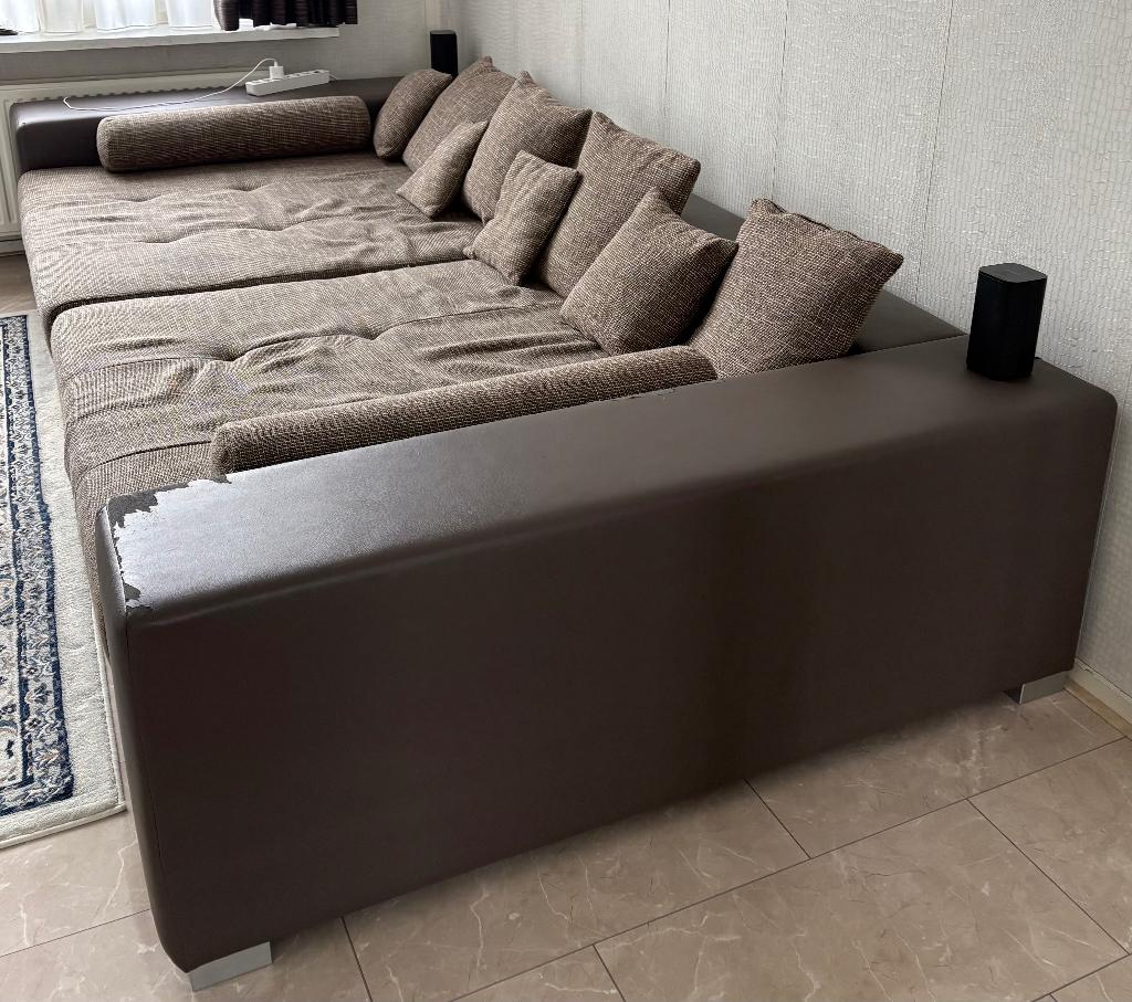 Bioscoop/lounge bankstel, Huis en Inrichting, Ophalen, Gebruikt, Stof